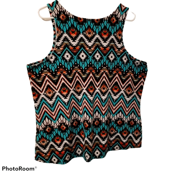 Roz&Ali women's plus size 2X cowl neck geometric print pullover top. 809 - Picture 3 of 3